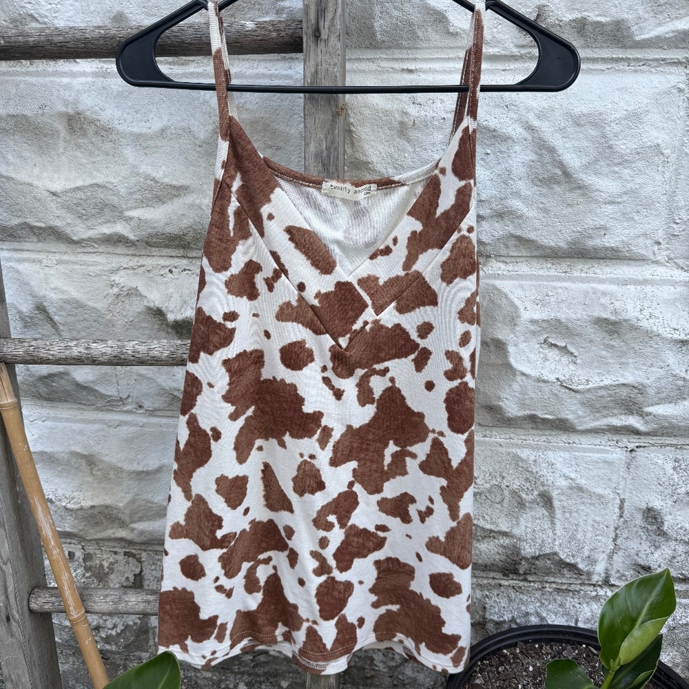 Cow print tank top